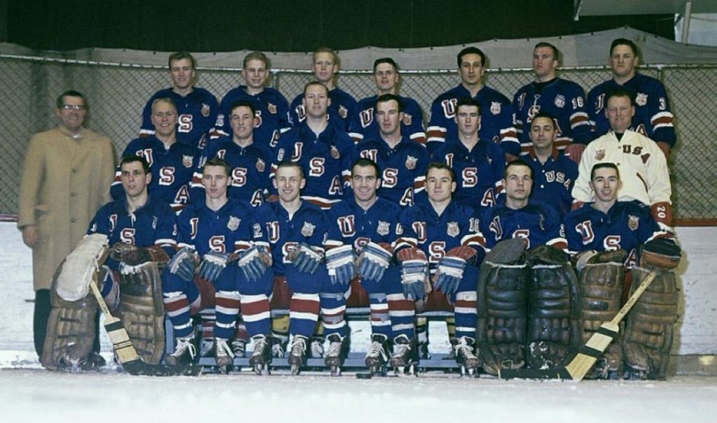 1960 USA men's hockey team photo.